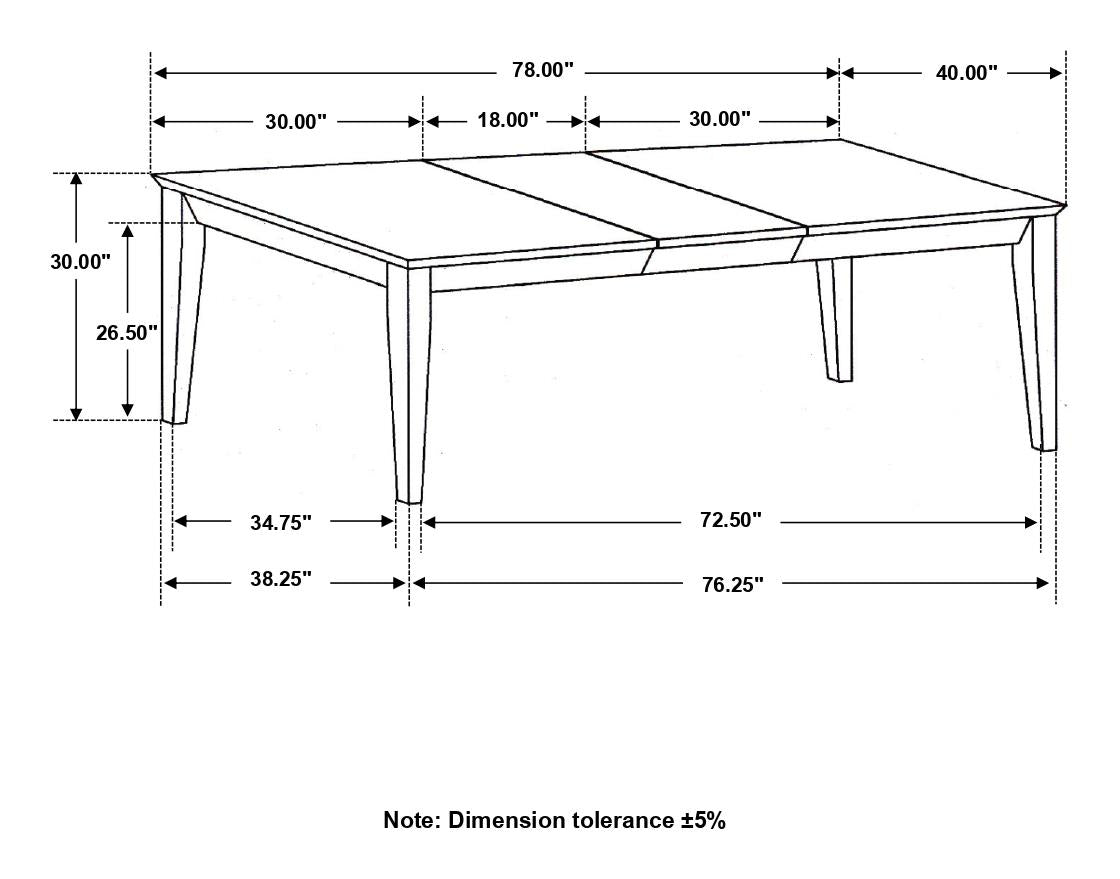 Louise Black Rectangular Dining Table with Extension Leaf from Coaster - Luna Furniture