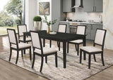 Louise Black Rectangular Dining Table with Extension Leaf from Coaster - Luna Furniture