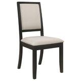 Louise Upholstered Dining Side Chairs Black and Cream (Set of 2) - 101562 - Luna Furniture