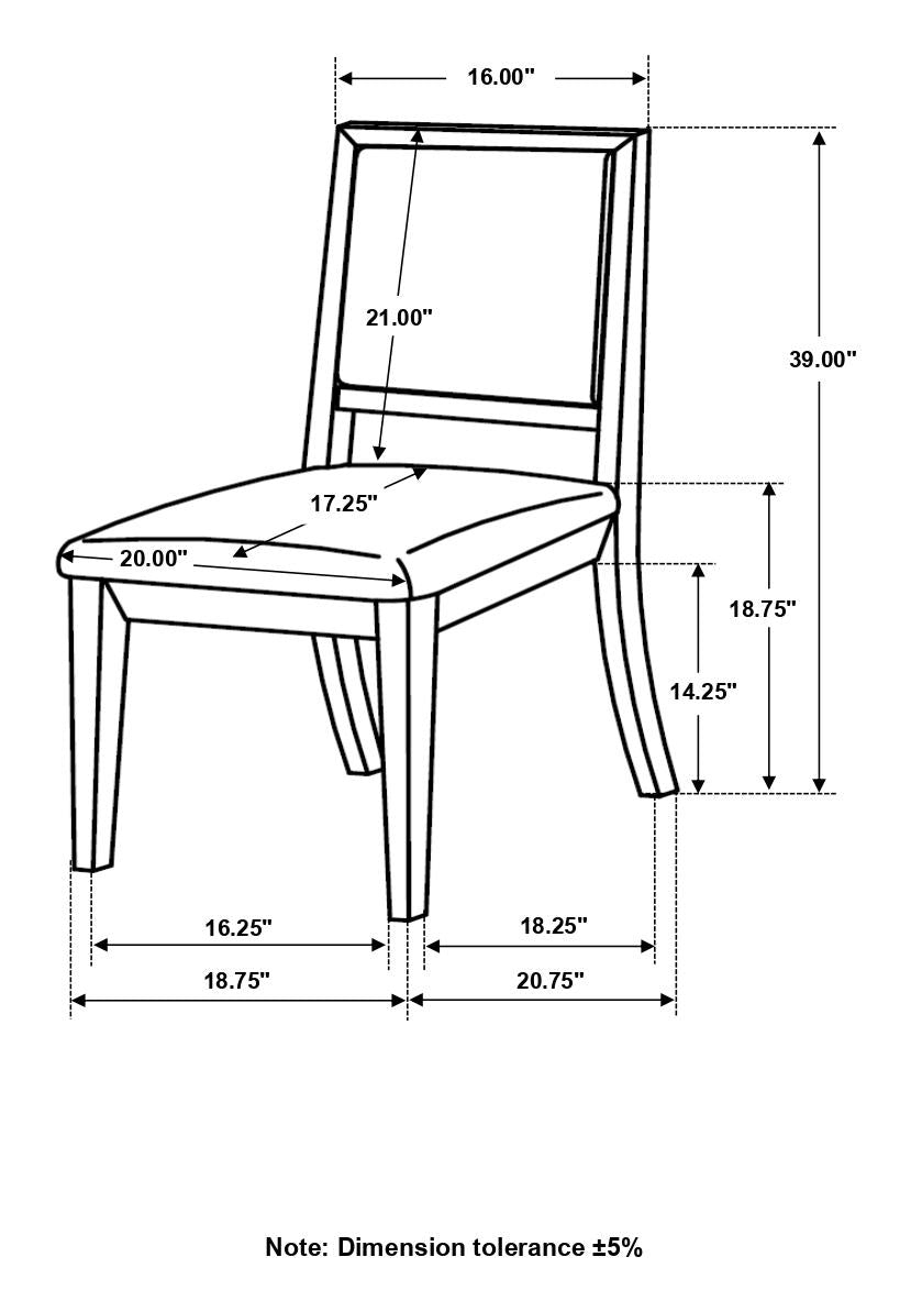 Louise Upholstered Dining Side Chairs Black and Cream (Set of 2) - 101562 - Luna Furniture