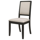 Louise Upholstered Dining Side Chairs Black and Cream (Set of 2) - 101562 - Luna Furniture