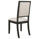 Louise Upholstered Dining Side Chairs Black and Cream (Set of 2) - 101562 - Luna Furniture