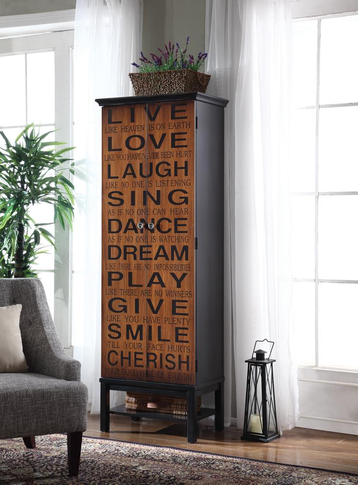 Lovegood Rich Brown/Black 2-Door Accent Cabinet from Coaster - Luna Furniture