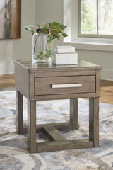 Loyaska Grayish Brown/White End Table - T854-3 - Luna Furniture