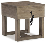 Loyaska Grayish Brown/White End Table - T854-3 - Luna Furniture