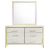 Lucia White 6-drawer Bedroom Dresser with Mirror from Coaster - Luna Furniture