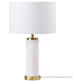 Lucius Drum Shade Bedside Table Lamp White and Gold from Coaster - Luna Furniture