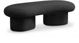 Luka Boucle Fabric Bench Black from Meridian - Luna Furniture