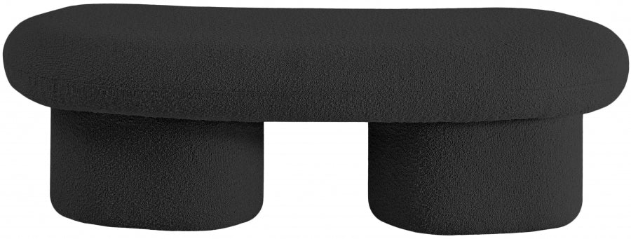 Luka Boucle Fabric Bench Black from Meridian - Luna Furniture