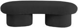 Luka Boucle Fabric Bench Black from Meridian - Luna Furniture