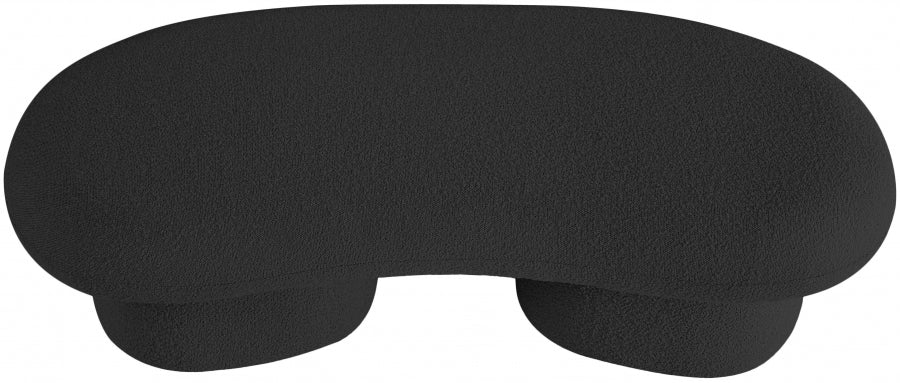 Luka Boucle Fabric Bench Black from Meridian - Luna Furniture