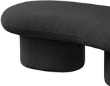 Luka Boucle Fabric Bench Black from Meridian - Luna Furniture