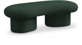 Luka Boucle Fabric Bench Green from Meridian - Luna Furniture