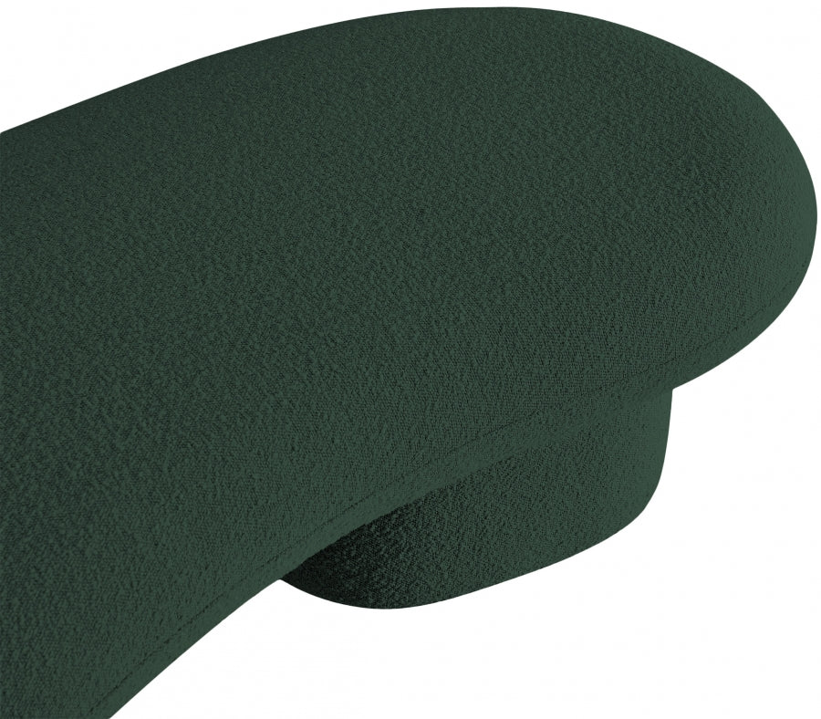 Luka Boucle Fabric Bench Green from Meridian - Luna Furniture