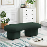 Luka Boucle Fabric Bench Green from Meridian - Luna Furniture