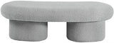 Luka Boucle Fabric Bench Grey from Meridian - Luna Furniture