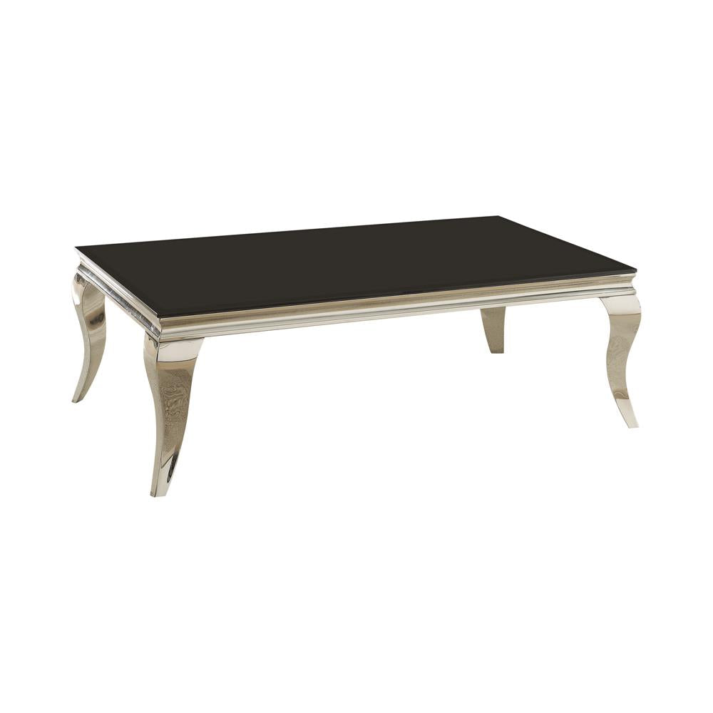 Luna Chrome/Black Rectangular Coffee Table from Coaster - Luna Furniture