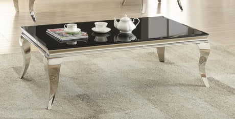 Luna Chrome/Black Rectangular Coffee Table from Coaster - Luna Furniture