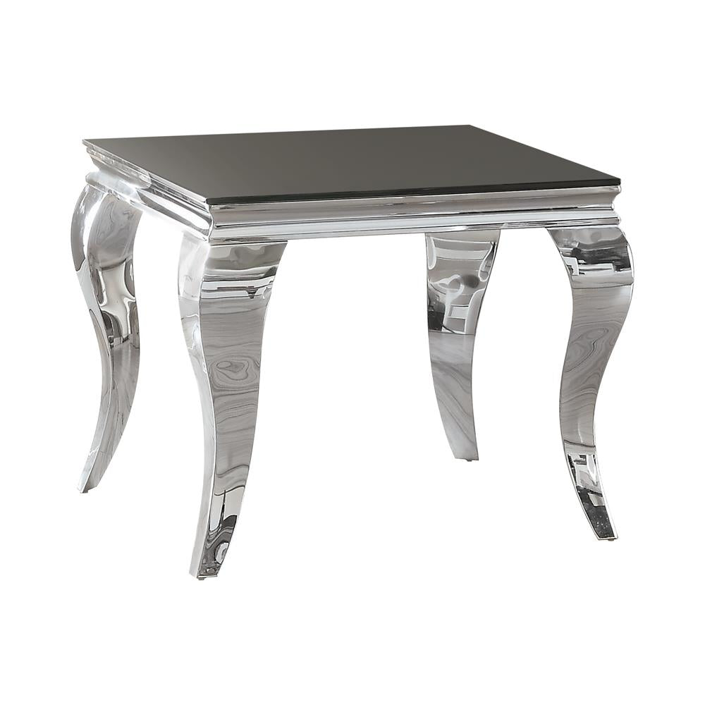 Luna Square End Table Chrome/Black from Coaster - Luna Furniture