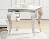 Luna Square End Table White/Chrome from Coaster - Luna Furniture