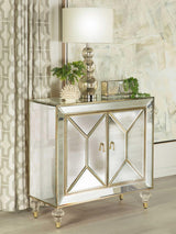 Lupin Mirror/Champagne 2-Door Accent Cabinet from Coaster - Luna Furniture