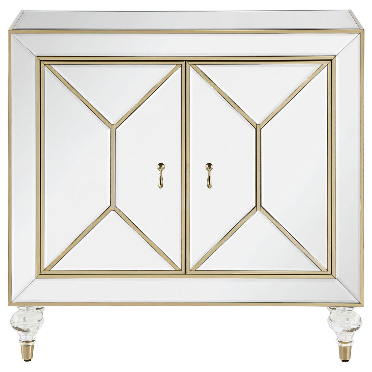 Lupin Mirror/Champagne 2-Door Accent Cabinet from Coaster - Luna Furniture