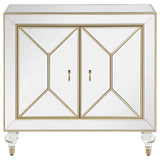 Lupin Mirror/Champagne 2-Door Accent Cabinet from Coaster - Luna Furniture