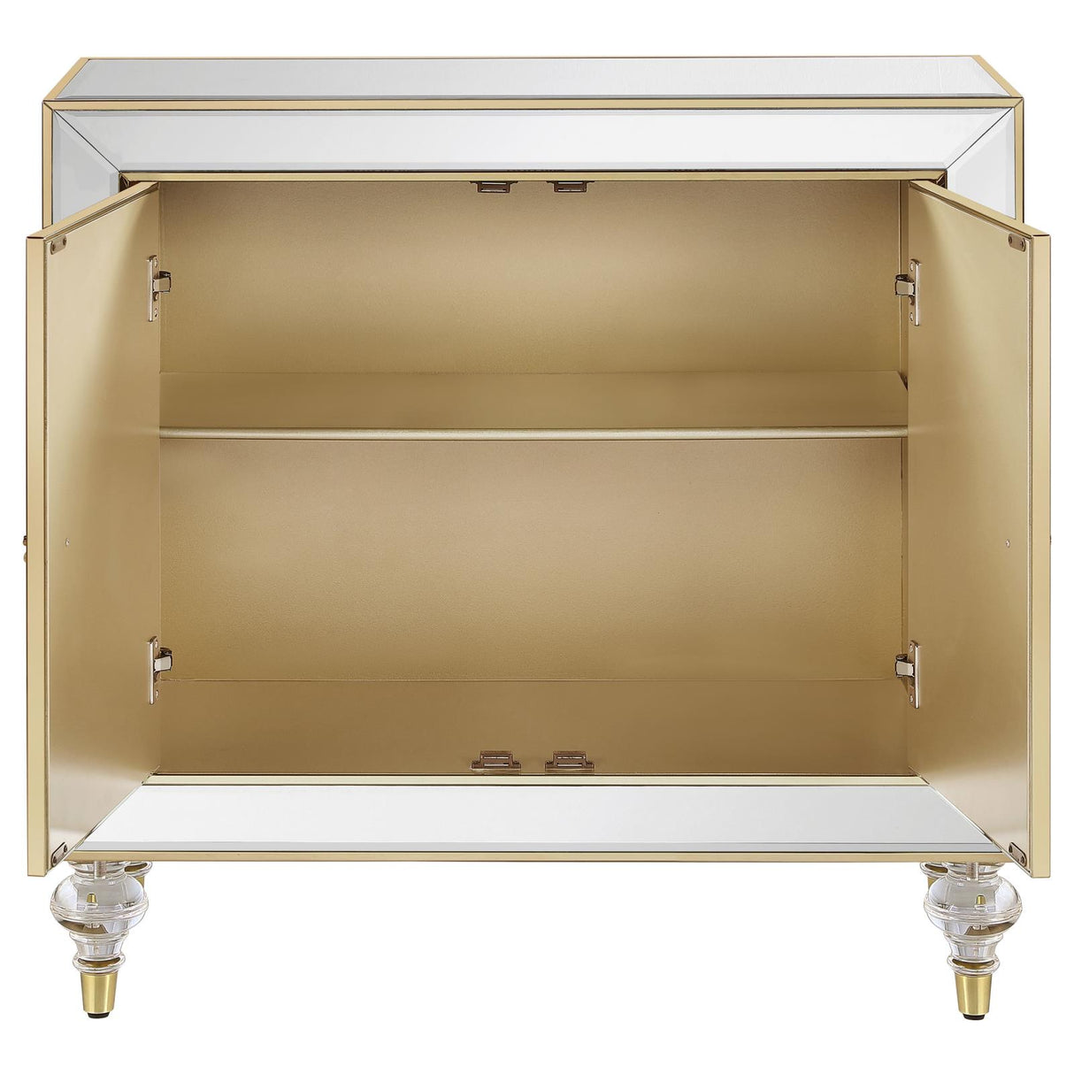 Lupin Mirror/Champagne 2-Door Accent Cabinet from Coaster - Luna Furniture