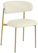 Lupita Faux Leather Dining Chair Cream, Set of 2 from Meridian - Luna Furniture