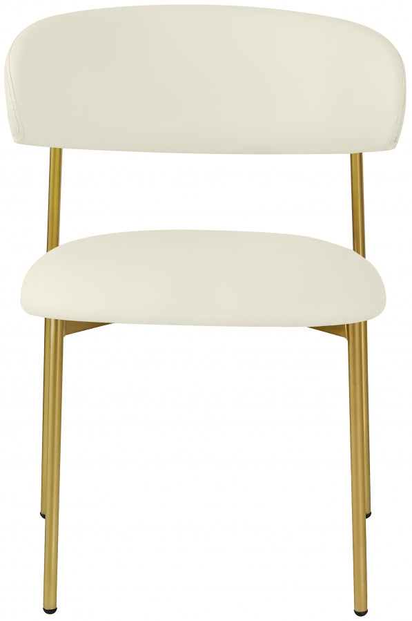 Lupita Faux Leather Dining Chair Cream, Set of 2 from Meridian - Luna Furniture