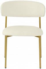 Lupita Faux Leather Dining Chair Cream, Set of 2 from Meridian - Luna Furniture