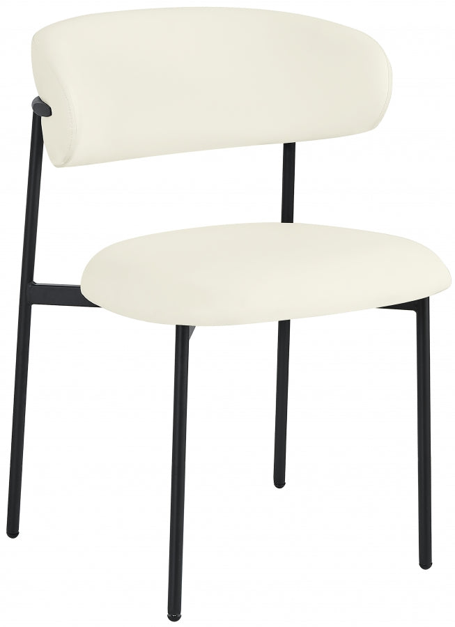 Lupita Faux Leather Dining Chair Cream, Set of 2 from Meridian - Luna Furniture