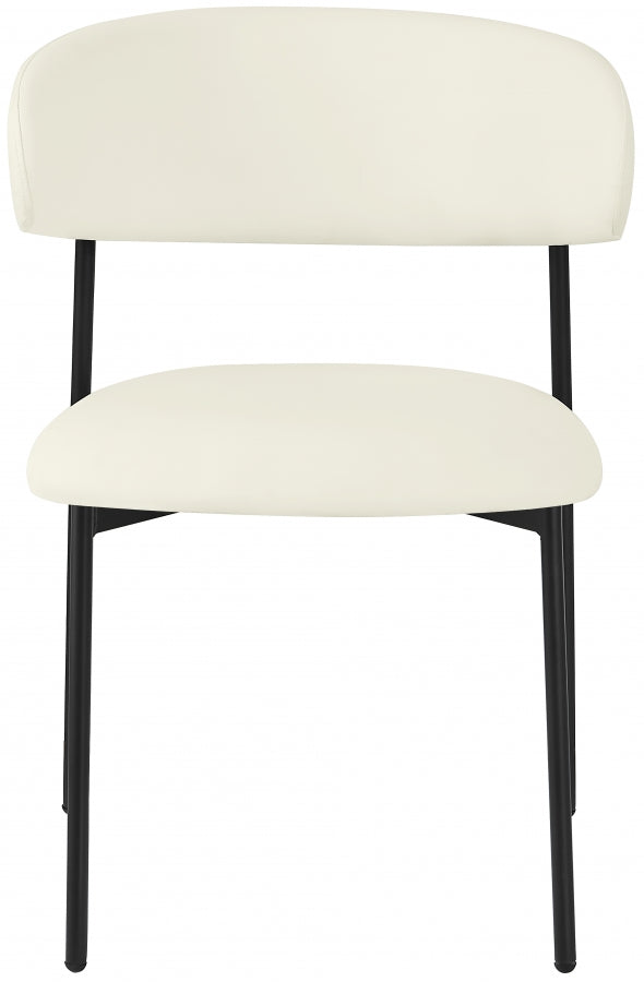 Lupita Faux Leather Dining Chair Cream, Set of 2 from Meridian - Luna Furniture