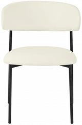 Lupita Faux Leather Dining Chair Cream, Set of 2 from Meridian - Luna Furniture