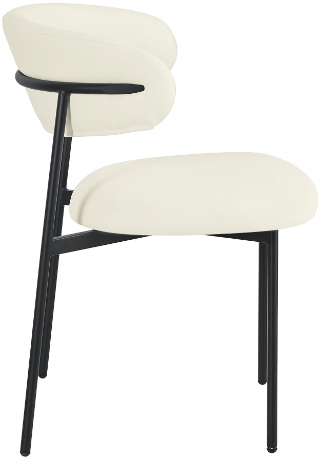 Lupita Faux Leather Dining Chair Cream, Set of 2 from Meridian - Luna Furniture