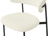 Lupita Faux Leather Dining Chair Cream, Set of 2 from Meridian - Luna Furniture