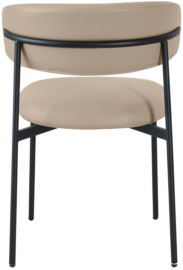 Lupita Faux Leather Dining Chair Taupe, Set of 2 from Meridian - Luna Furniture