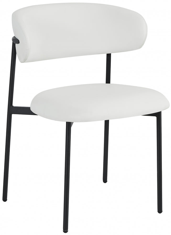 Lupita Faux Leather Dining Chair White, Set of 2 from Meridian - Luna Furniture