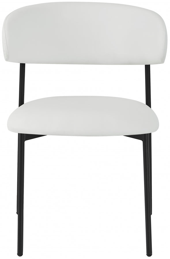 Lupita Faux Leather Dining Chair White, Set of 2 from Meridian - Luna Furniture