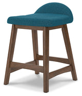 Lyncott Blue/Brown Counter Height Bar Stool, Set of 2 - D615-324 - Luna Furniture