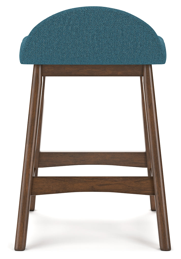 Lyncott Blue/Brown Counter Height Bar Stool, Set of 2 - D615-324 - Luna Furniture