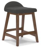 Lyncott Charcoal/Brown Counter Height Bar Stool, Set of 2 - D615-224 - Luna Furniture