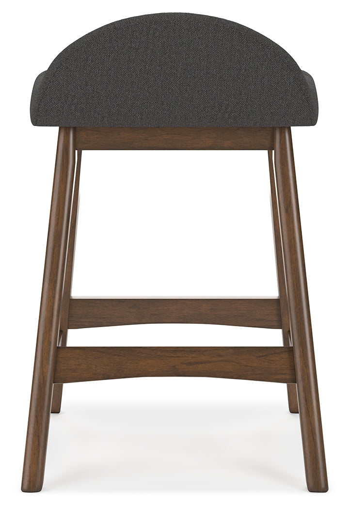 Lyncott Charcoal/Brown Counter Height Bar Stool, Set of 2 - D615-224 - Luna Furniture