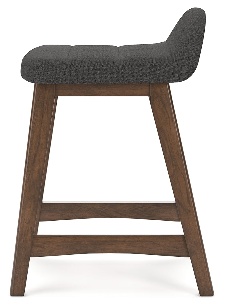 Lyncott Charcoal/Brown Counter Height Bar Stool, Set of 2 - D615-224 - Luna Furniture