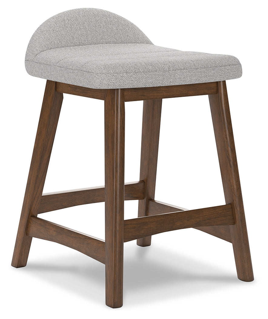 Lyncott Light Gray/Brown Counter Height Bar Stool, Set of 2 - D615-124 - Luna Furniture