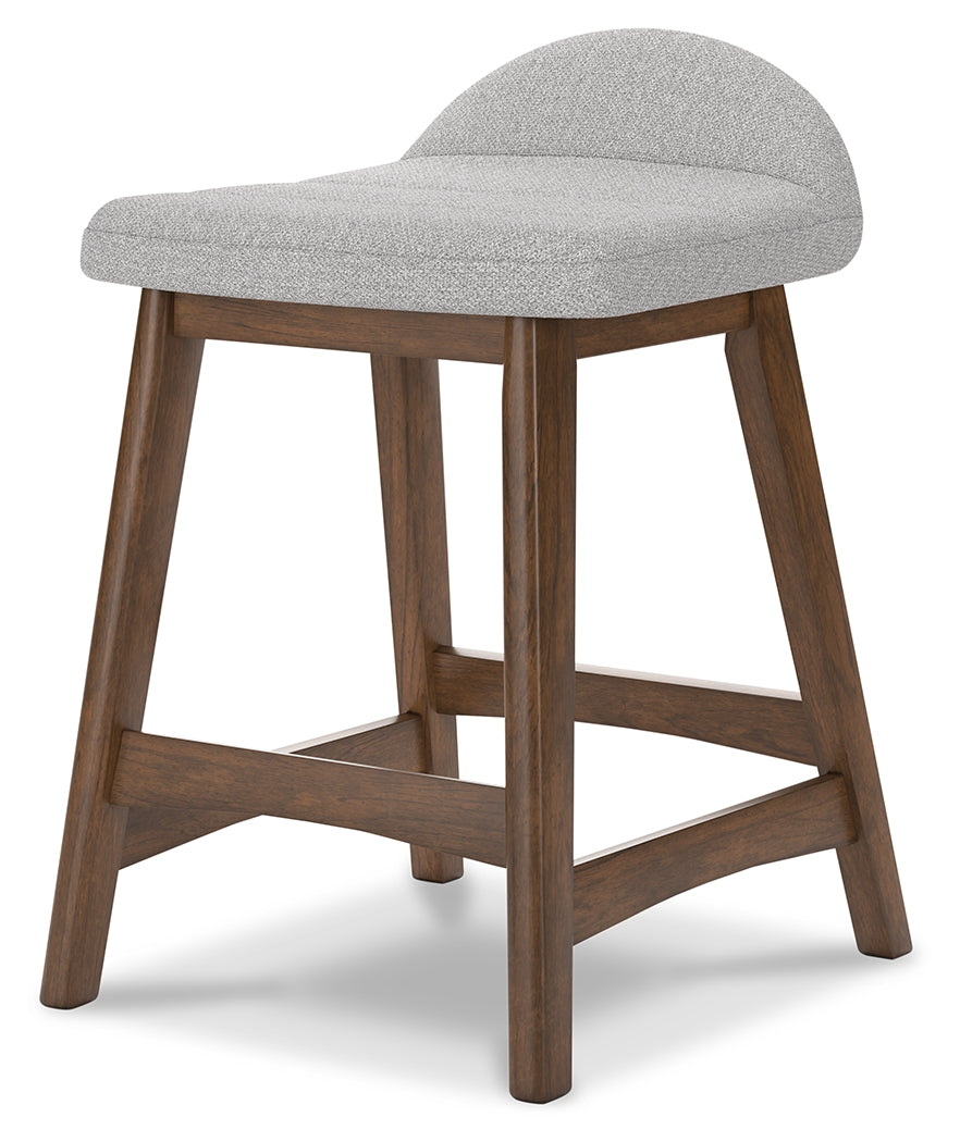 Lyncott Light Gray/Brown Counter Height Bar Stool, Set of 2 - D615-124 - Luna Furniture