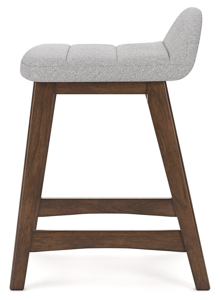 Lyncott Light Gray/Brown Counter Height Bar Stool, Set of 2 - D615-124 - Luna Furniture