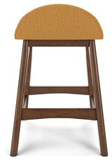 Lyncott Mustard/Brown Counter Height Bar Stool, Set of 2 - D615-424 - Luna Furniture