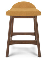 Lyncott Mustard/Brown Counter Height Bar Stool, Set of 2 - D615-424 - Luna Furniture