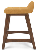 Lyncott Mustard/Brown Counter Height Bar Stool, Set of 2 - D615-424 - Luna Furniture